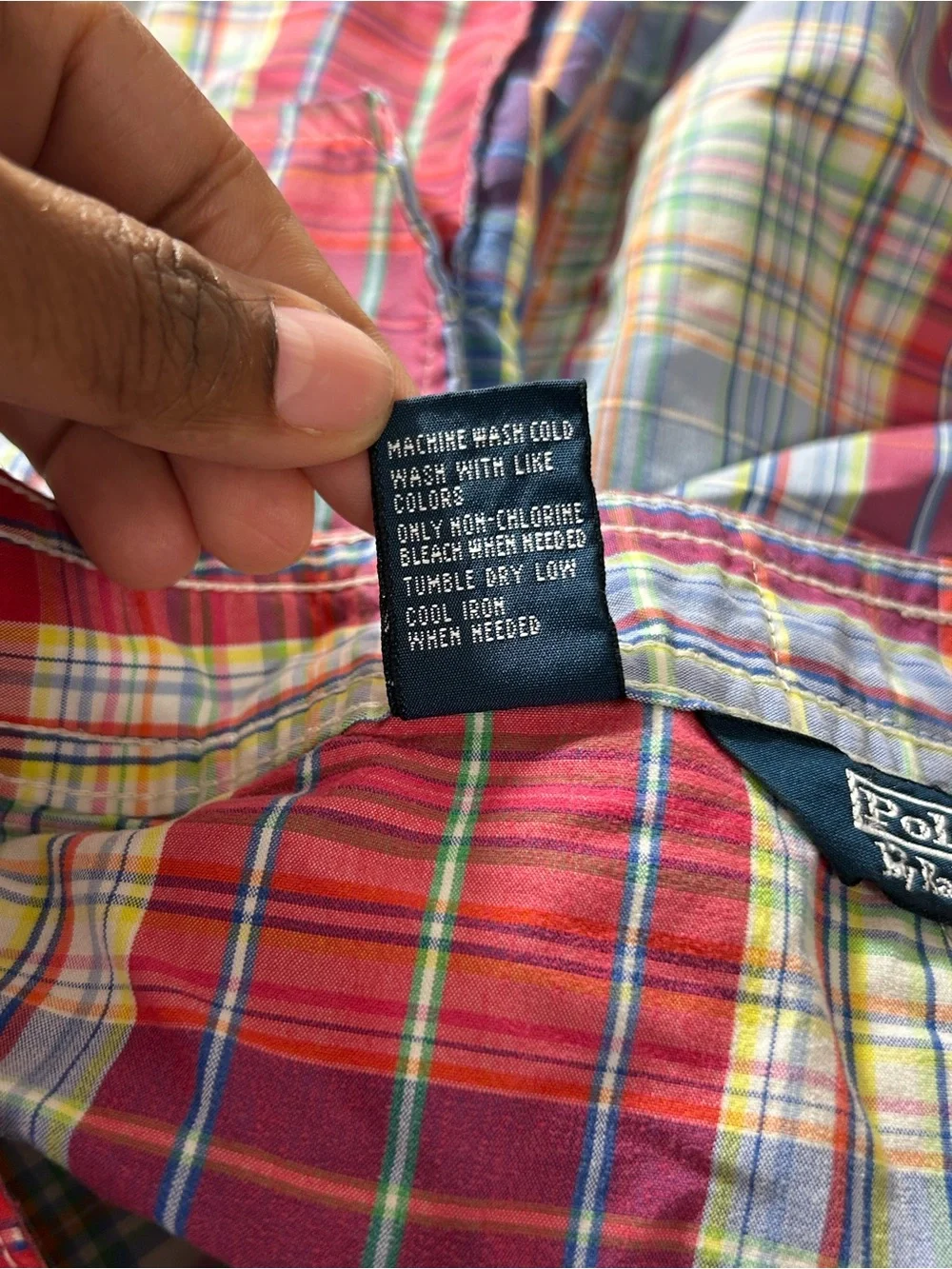 Polo Ralph Lauren Madras Plaid Cargo Swim Trunks Shorts Size 36 Summer Vacation
